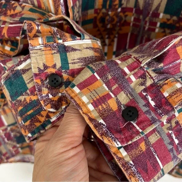 VTG The 45th West Collection Mens Button Down Shirt L Southwestern City Chic - Picture 7 of 9
